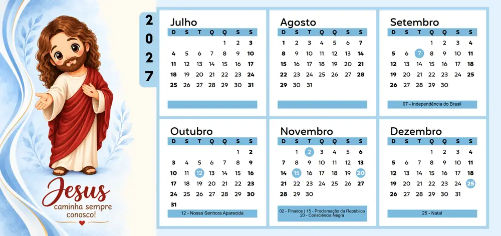 Prévia do Calendário Jesus 2027